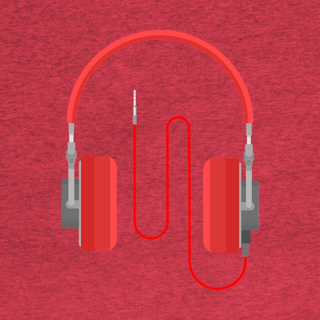 Red headphones by Mihahanya